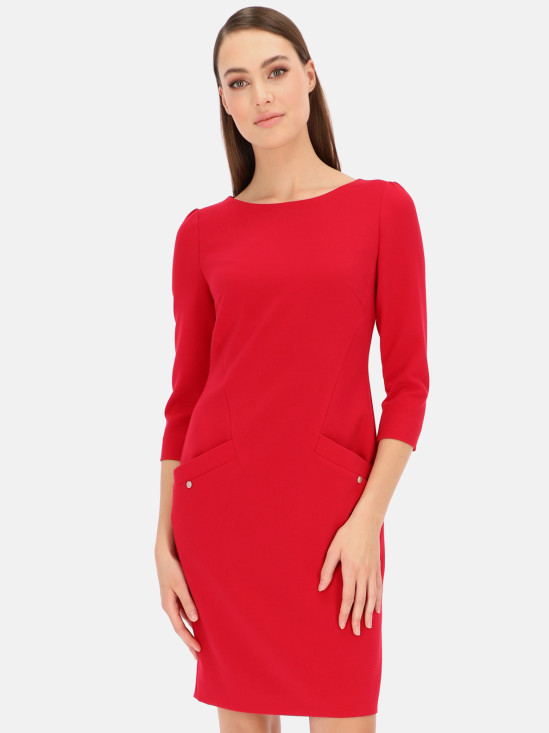  Czerwona sukienka z kieszeniami Potis & Verso Helli